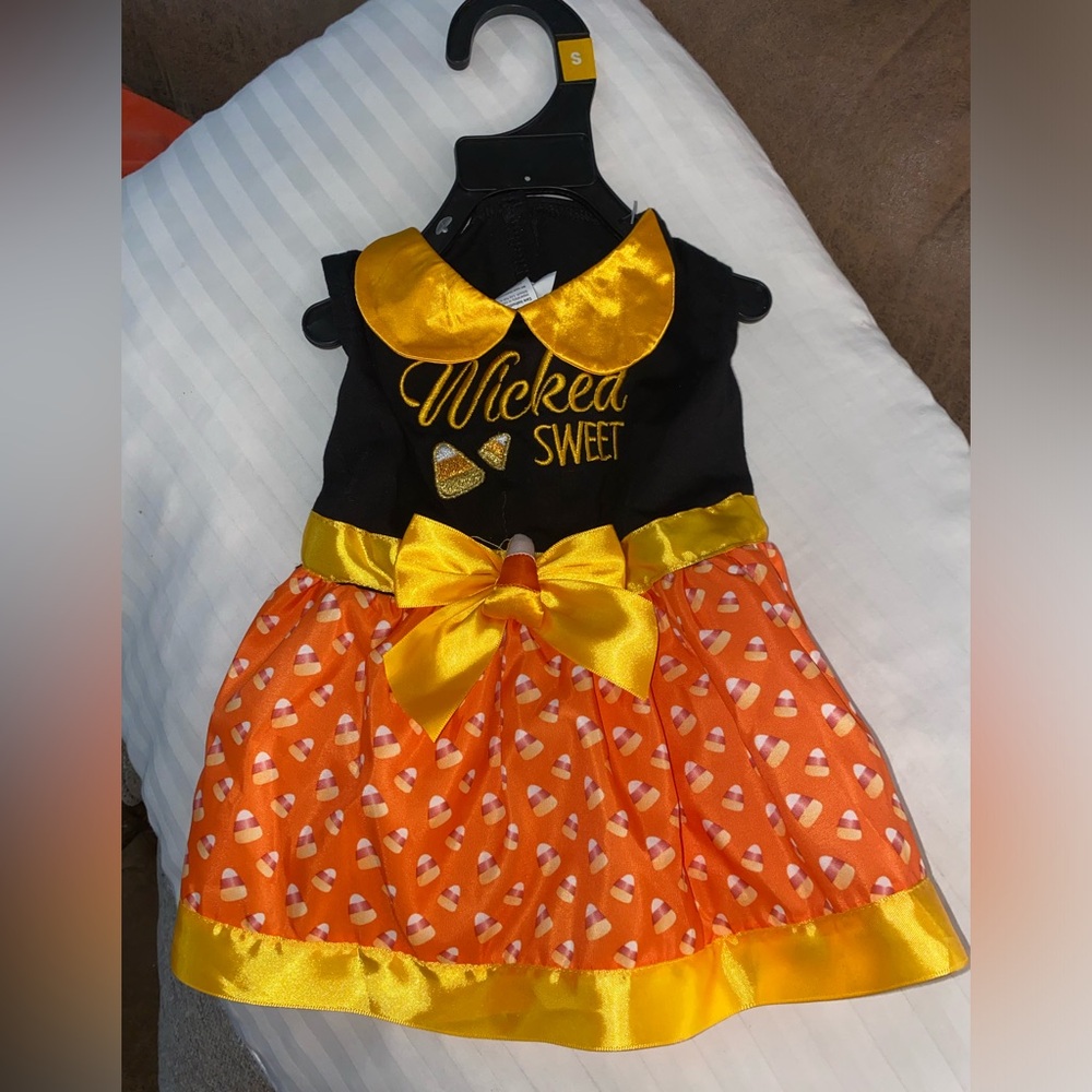 Bootique Dog Halloween Candy Corn Dress S
